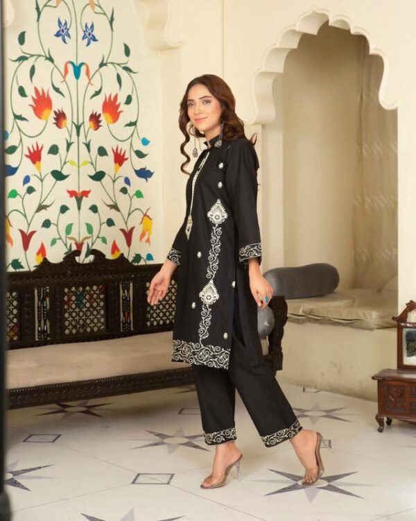 Summer Breeze: Lawn Embroidered Kurta 2 Piece Suit for Classic Appeal - Image 3