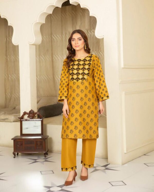 Breezy Elegance: Lawn Embroidered Kurta 2 Piece Suit for Effortless Sophistication - Image 2