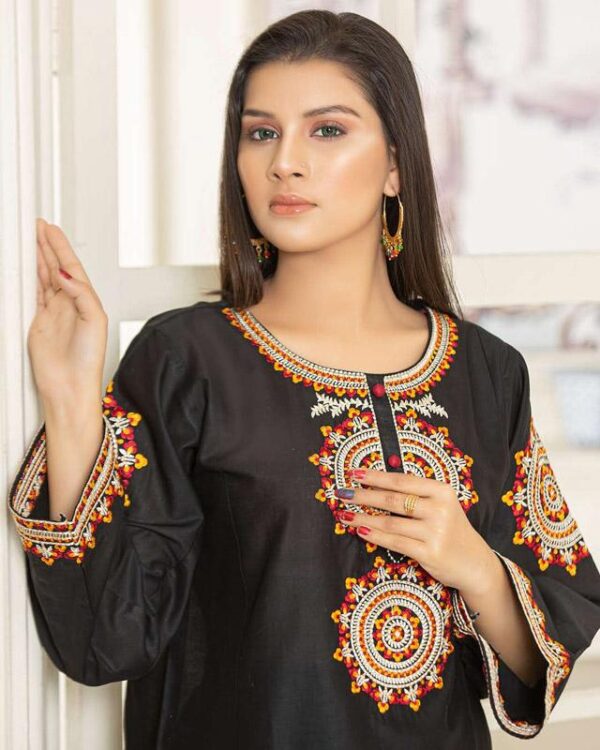 Ethereal Delight: Lawn Embroidered Kurta 2 Piece Suit for Timeless Charm